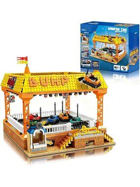 Electric Control Bumper Cars Building Set - 1840pcs Amusement Park Toy for Ages